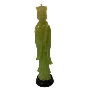 Vintage Ceremonial Candle Ming Dynasty Reproduction Jade Green Unused